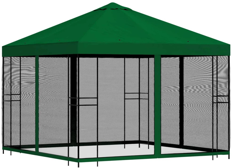 Sodo pavėsinė su šoninėmis sienelėmis 3 x 3 m Žalia