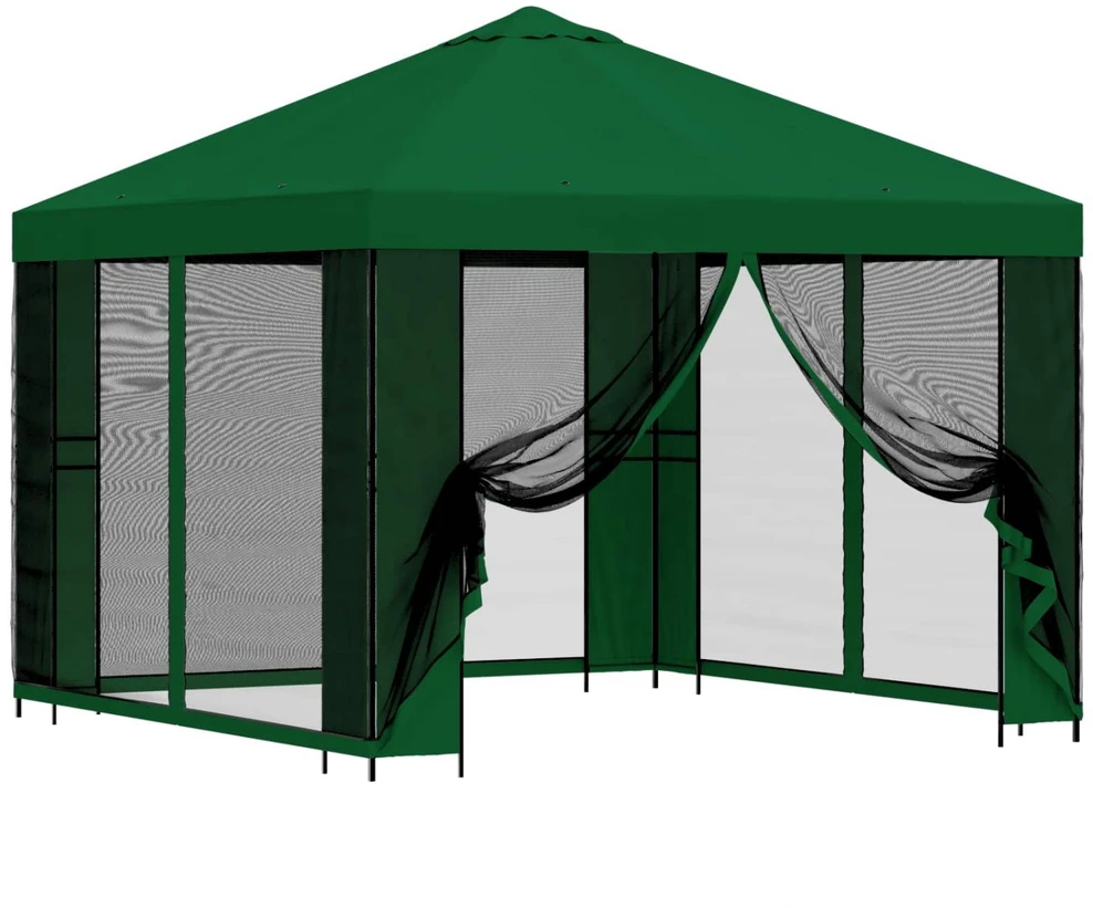 Sodo pavėsinė su šoninėmis sienelėmis 3 x 3 m Žalia