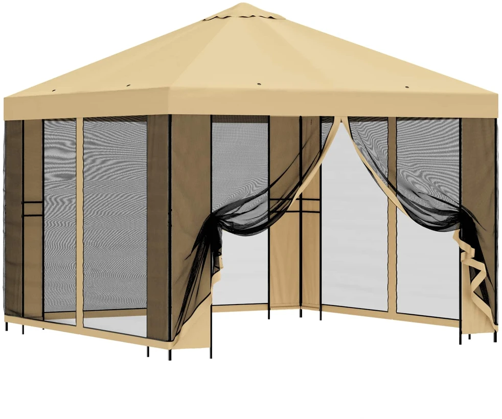 Sodo pavėsinė su šoninėmis sienelėmis 3 x 3 m Kreminė