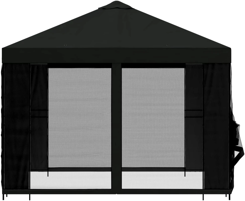 Sodo pavėsinė su šoninėmis sienelėmis 3 x 3 m Juoda
