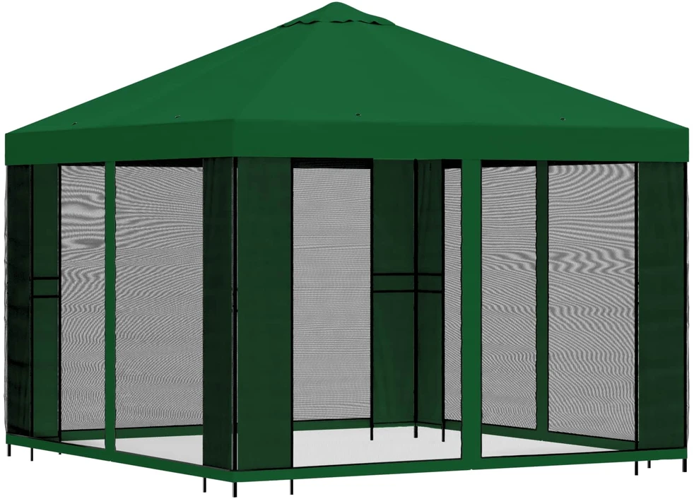 Sodo pavėsinė su šoninėmis sienelėmis 3 x 3 m Žalia