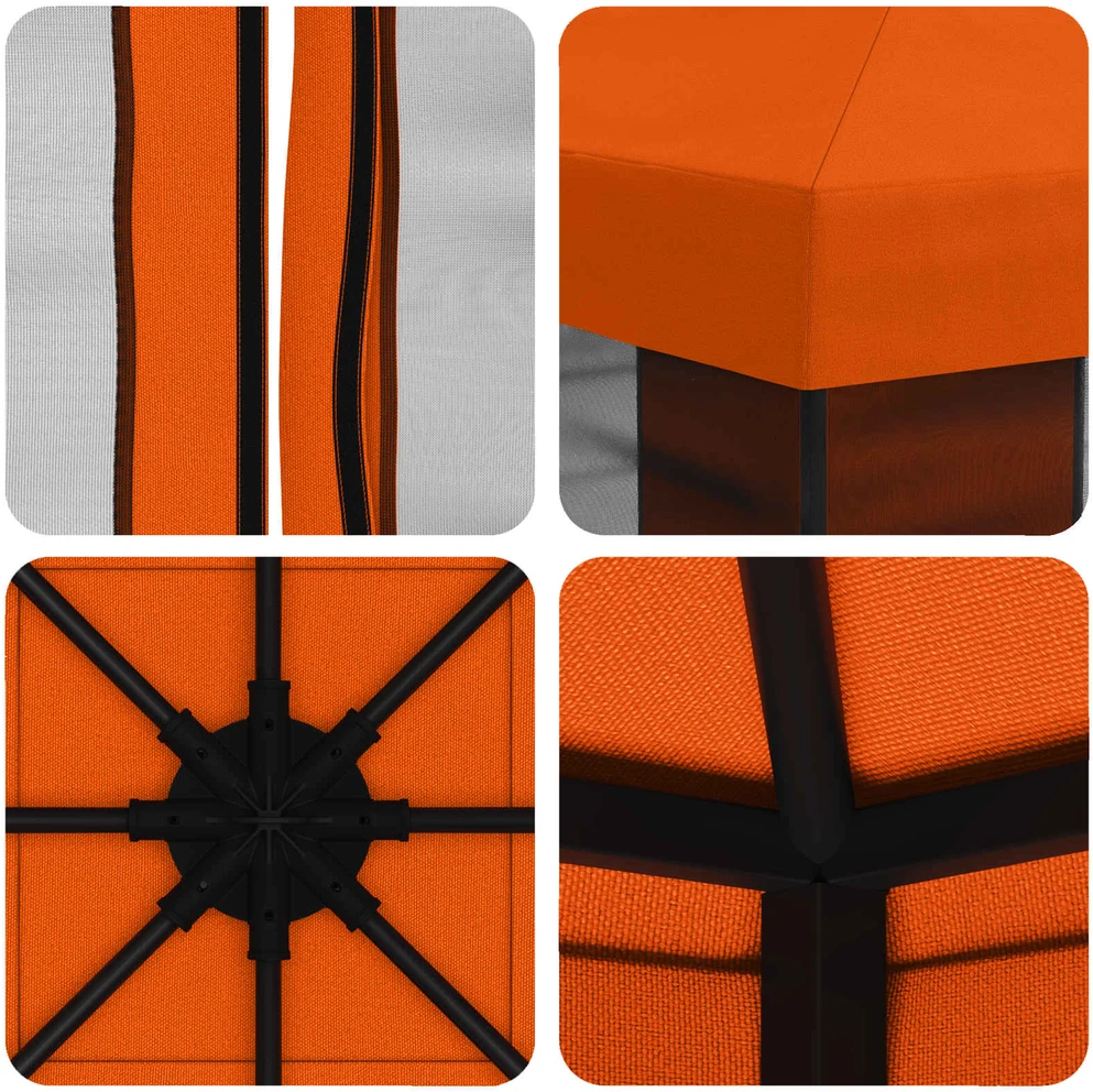 Sodo pavėsinė su šoninėmis sienelėmis 3 x 3 m Oranžinė