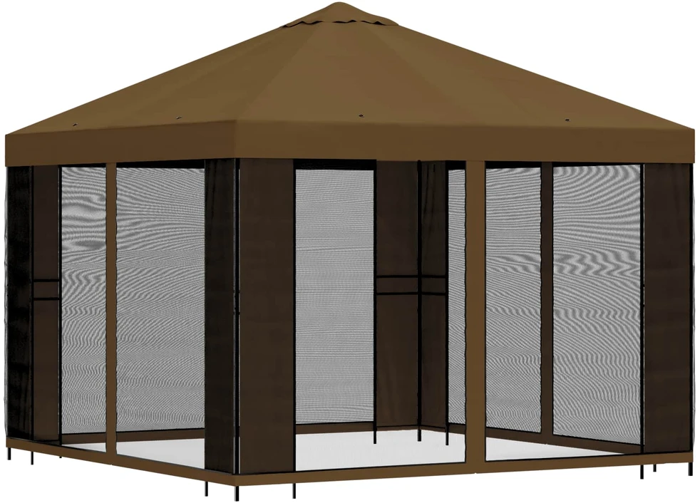Sodo pavėsinė su šoninėmis sienelėmis 3 x 3 m Taupe