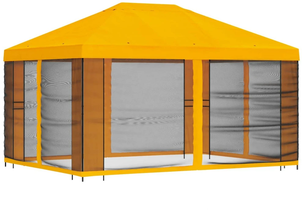 Sodo pavėsinė su šoninėmis sienelėmis 4 × 3 m Geltona