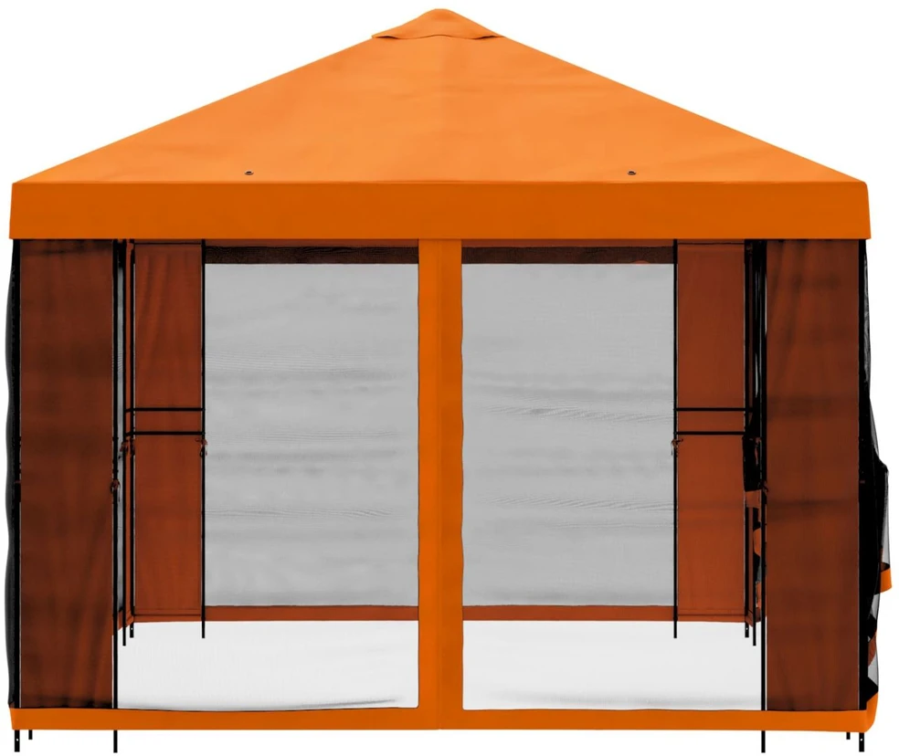 Sodo pavėsinė su šoninėmis sienelėmis 4 × 3 m Oranžinė