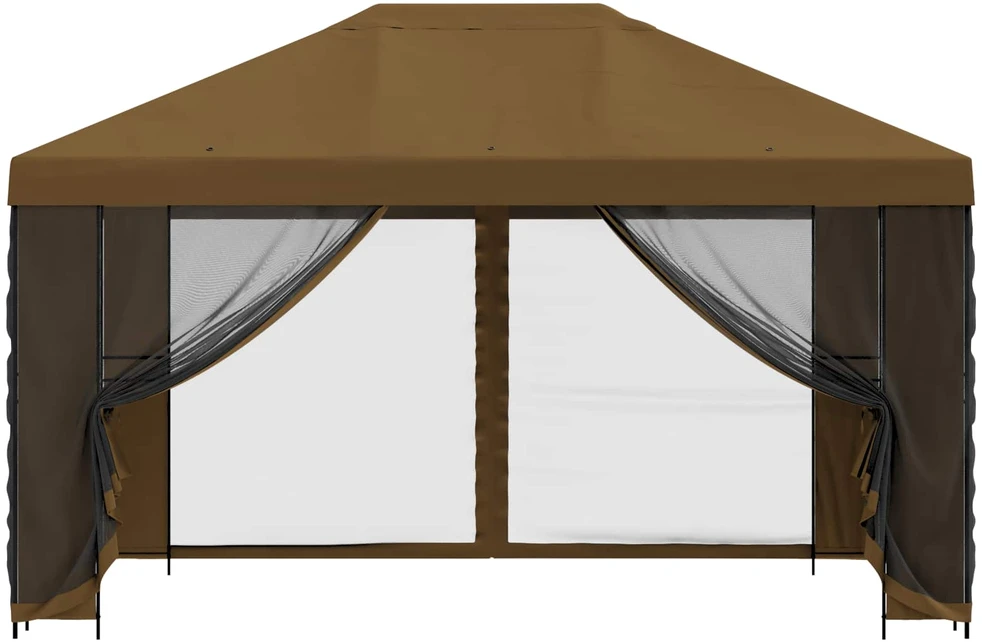 Sodo pavėsinė su šoninėmis sienelėmis 4 × 3 m Taupe