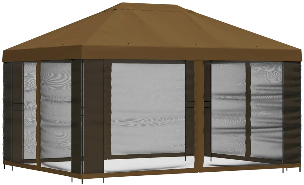Sodo pavėsinė su šoninėmis sienelėmis 4 × 3 m Taupe