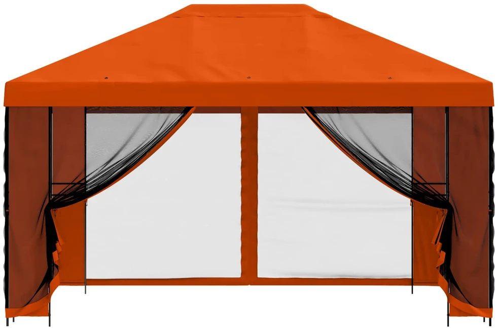Sodo pavėsinė su šoninėmis sienelėmis 4 × 3 m Oranžinė