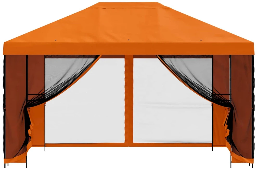 Sodo pavėsinė su šoninėmis sienelėmis 4 × 3 m Oranžinė