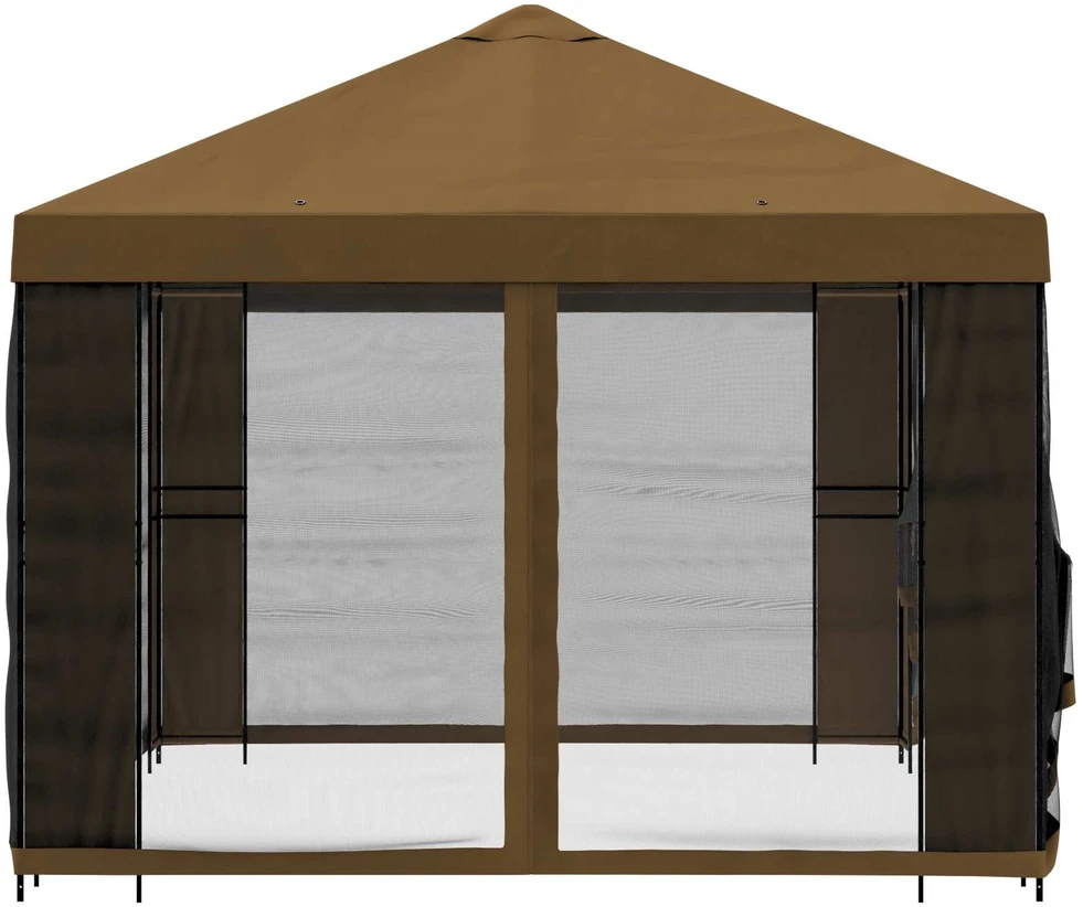 Sodo pavėsinė su šoninėmis sienelėmis 4 × 3 m Taupe