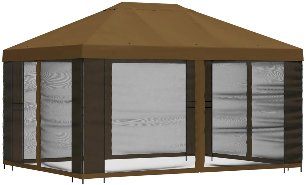 Sodo pavėsinė su šoninėmis sienelėmis 4 × 3 m Taupe