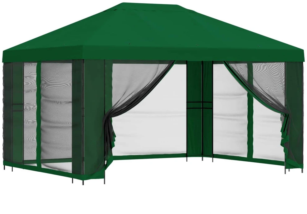 Sodo pavėsinė su šoninėmis sienelėmis 4 × 3 m Žalia