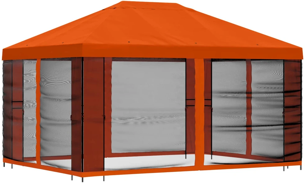 Sodo pavėsinė su šoninėmis sienelėmis 4 × 3 m Oranžinė