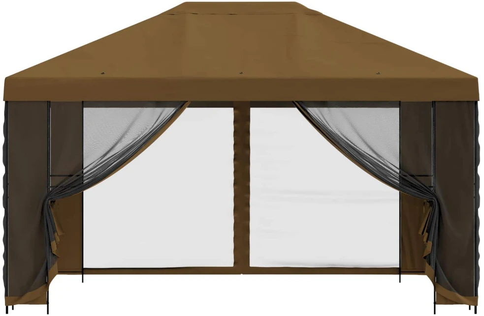 Sodo pavėsinė su šoninėmis sienelėmis 4 × 3 m Taupe
