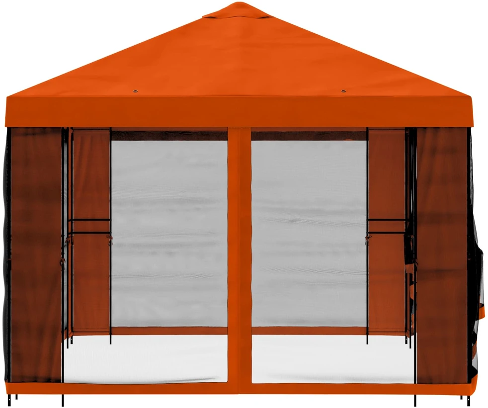 Sodo pavėsinė su šoninėmis sienelėmis 4 × 3 m Oranžinė