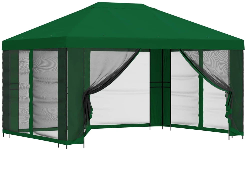Sodo pavėsinė su šoninėmis sienelėmis 4 × 3 m Žalia