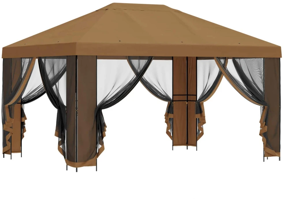 Sodo pavėsinė su šoninėmis sienelėmis 4 × 3 m Smėlio