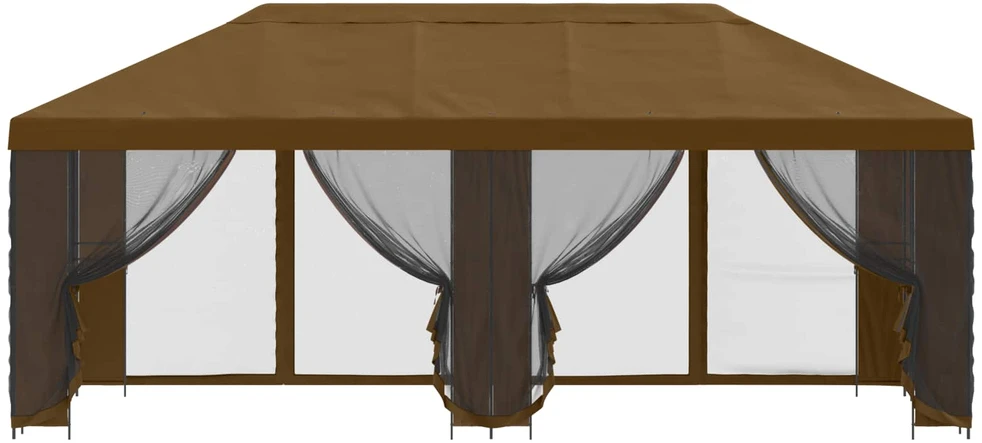 Sodo pavėsinė su šoninėmis sienelėmis 6 x 3 m Taupe