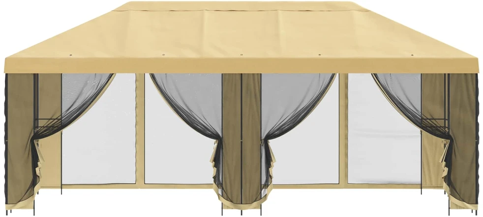 Sodo pavėsinė su šoninėmis sienelėmis 6 x 3 m Kreminė