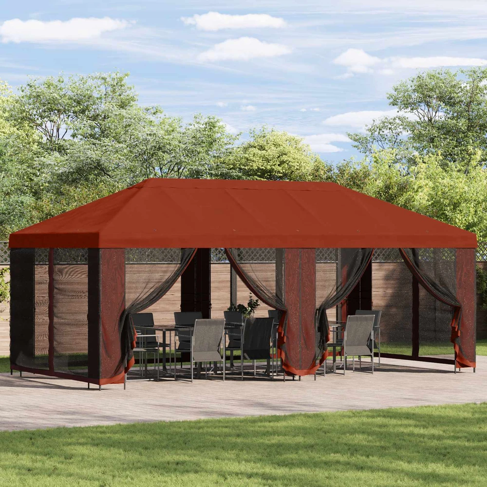 Sodo pavėsinė su šoninėmis sienelėmis 6 x 3 m Terakotos