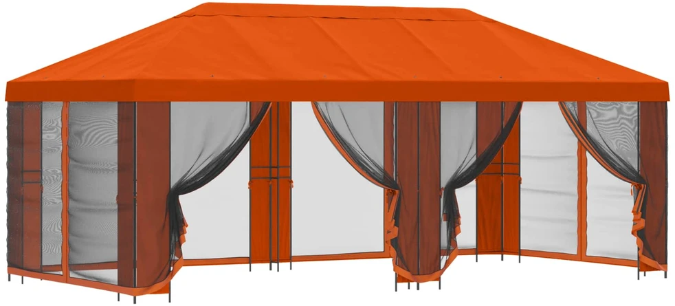 Sodo pavėsinė su šoninėmis sienelėmis 6 x 3 m Oranžinė