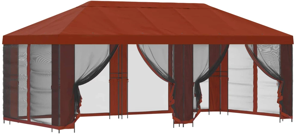 Sodo pavėsinė su šoninėmis sienelėmis 6 x 3 m Terakotos