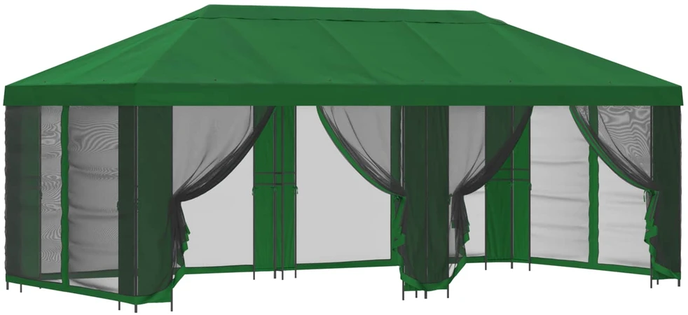 Sodo pavėsinė su šoninėmis sienelėmis 6 x 3 m Žalia