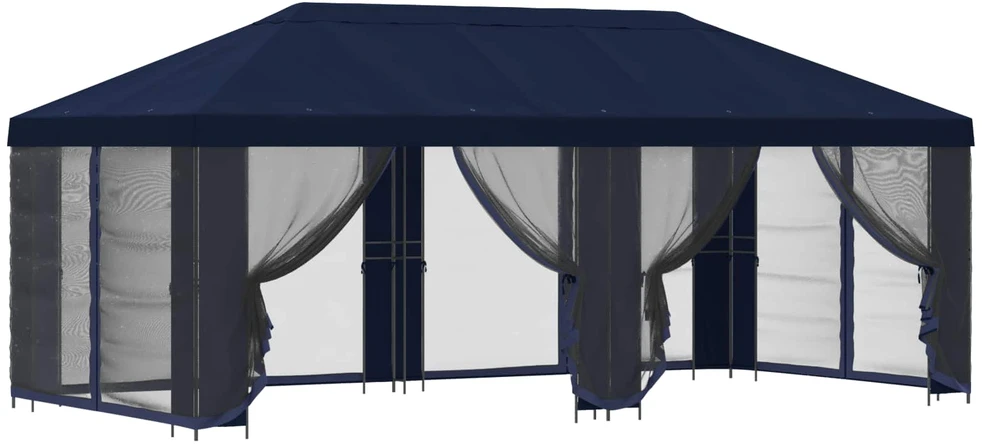 Sodo pavėsinė su šoninėmis sienelėmis 6 x 3 m Mėlyna