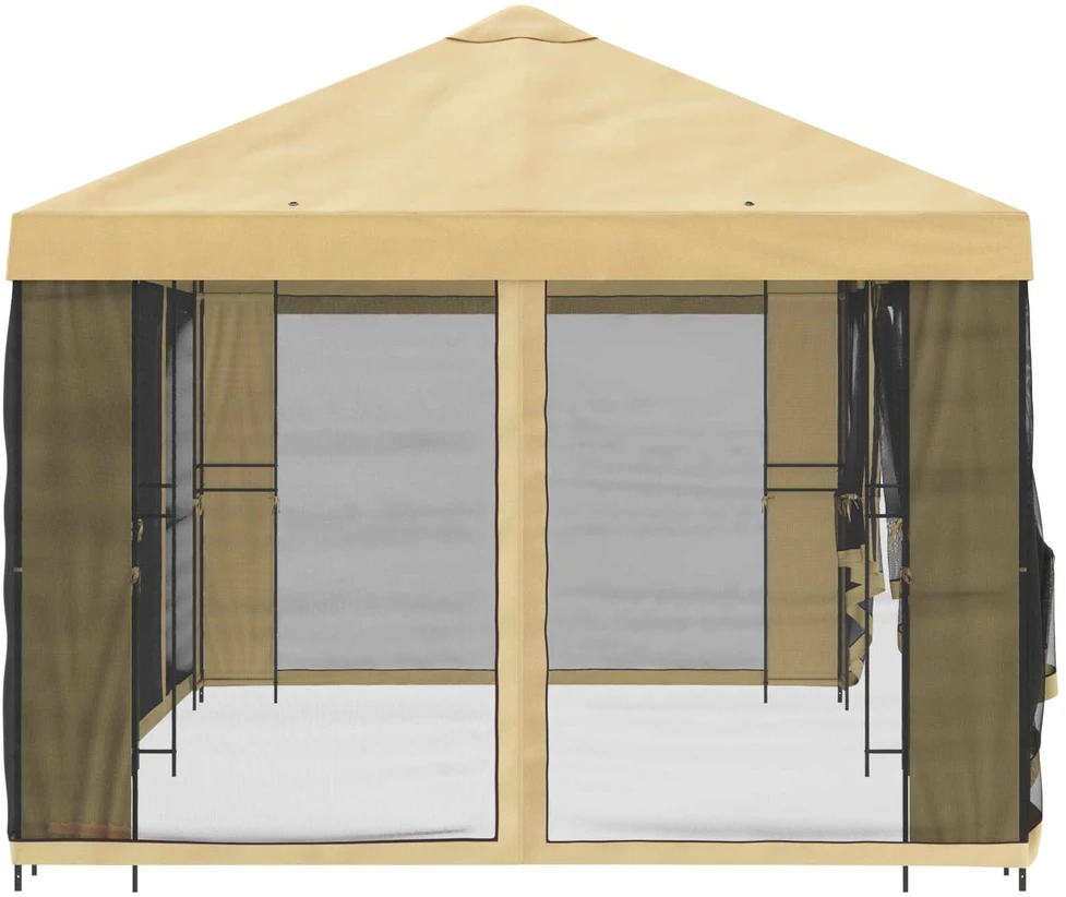 Sodo pavėsinė su šoninėmis sienelėmis 6 x 3 m Kreminė