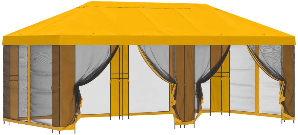 Sodo pavėsinė su šoninėmis sienelėmis 6 x 3 m Geltona