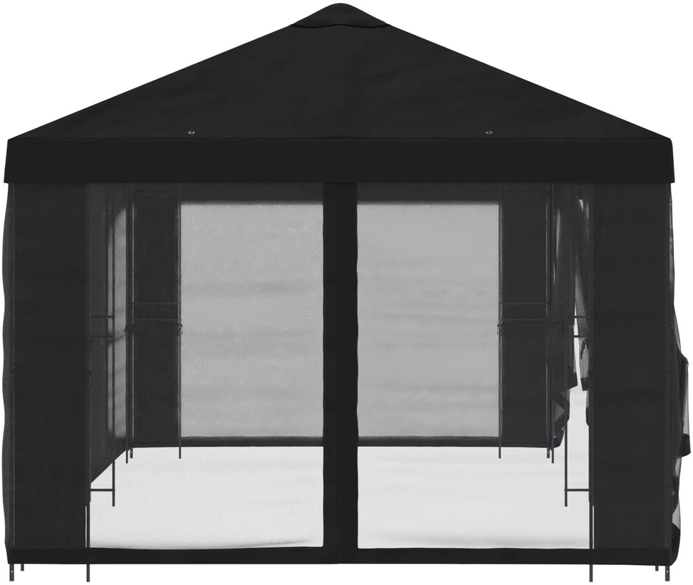 Sodo pavėsinė su šoninėmis sienelėmis 6 x 3 m Juoda
