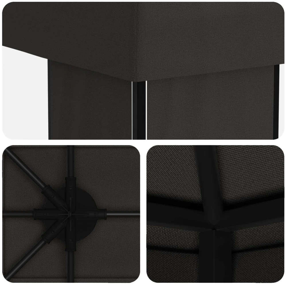 Sodo Paviljonas 6 x 3 m Antracito Poliesteris ir plienas