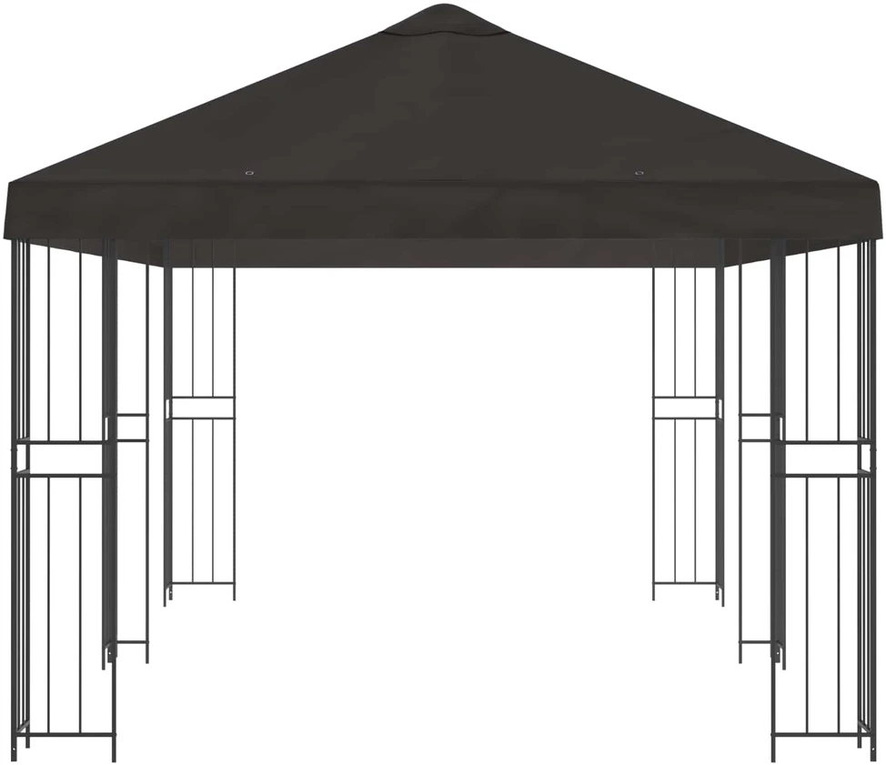 Sodo Paviljonas 6 x 3 m Antracito Poliesteris ir plienas