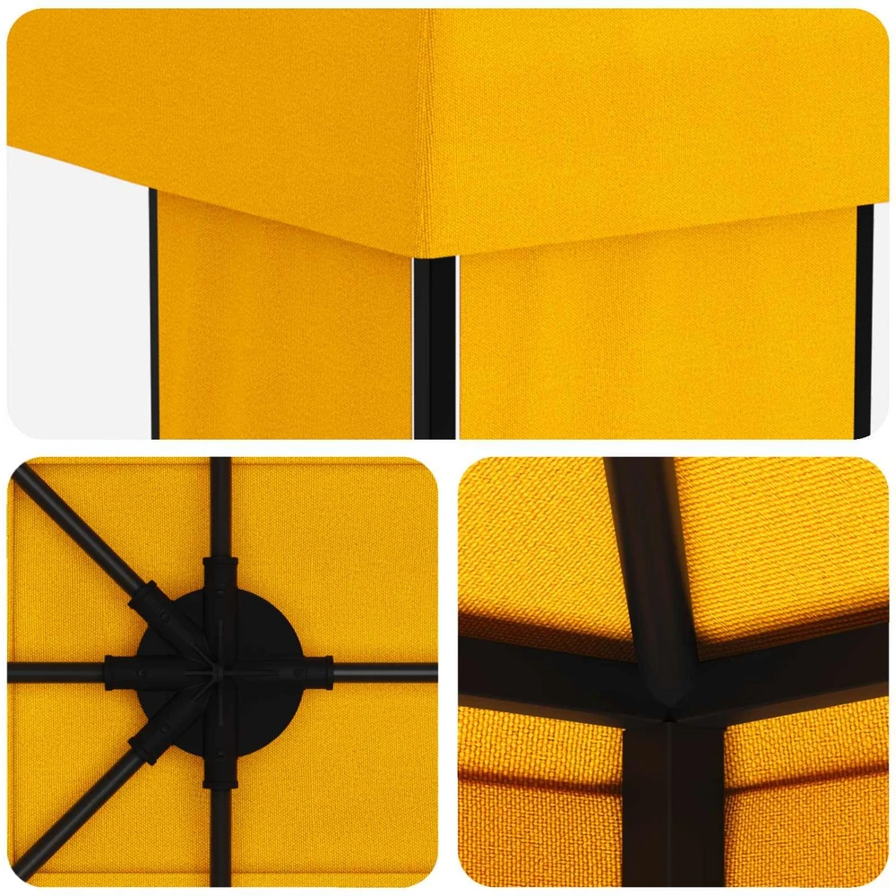 Sodo Paviljonas 6 x 3 m Geltona Poliesteris ir plienas 190 gsm