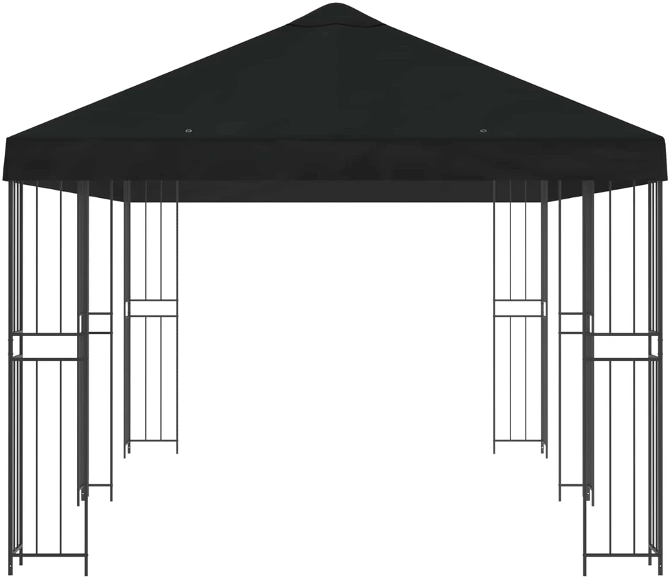Sodo Paviljonas 6 x 3 m Juoda Poliesteris ir plienas 190 gsm