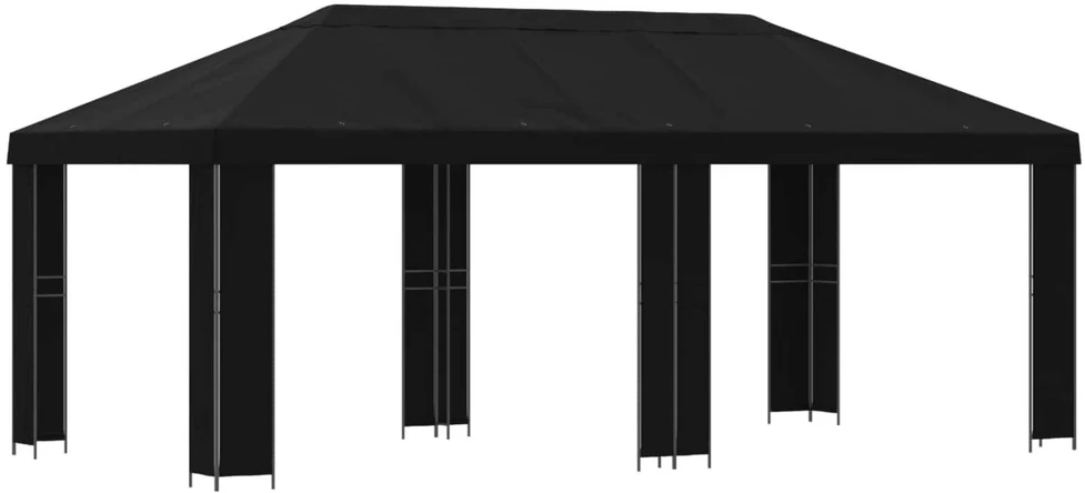 Sodo Paviljonas 6 x 3 m Juoda Poliesteris ir plienas 190 gsm