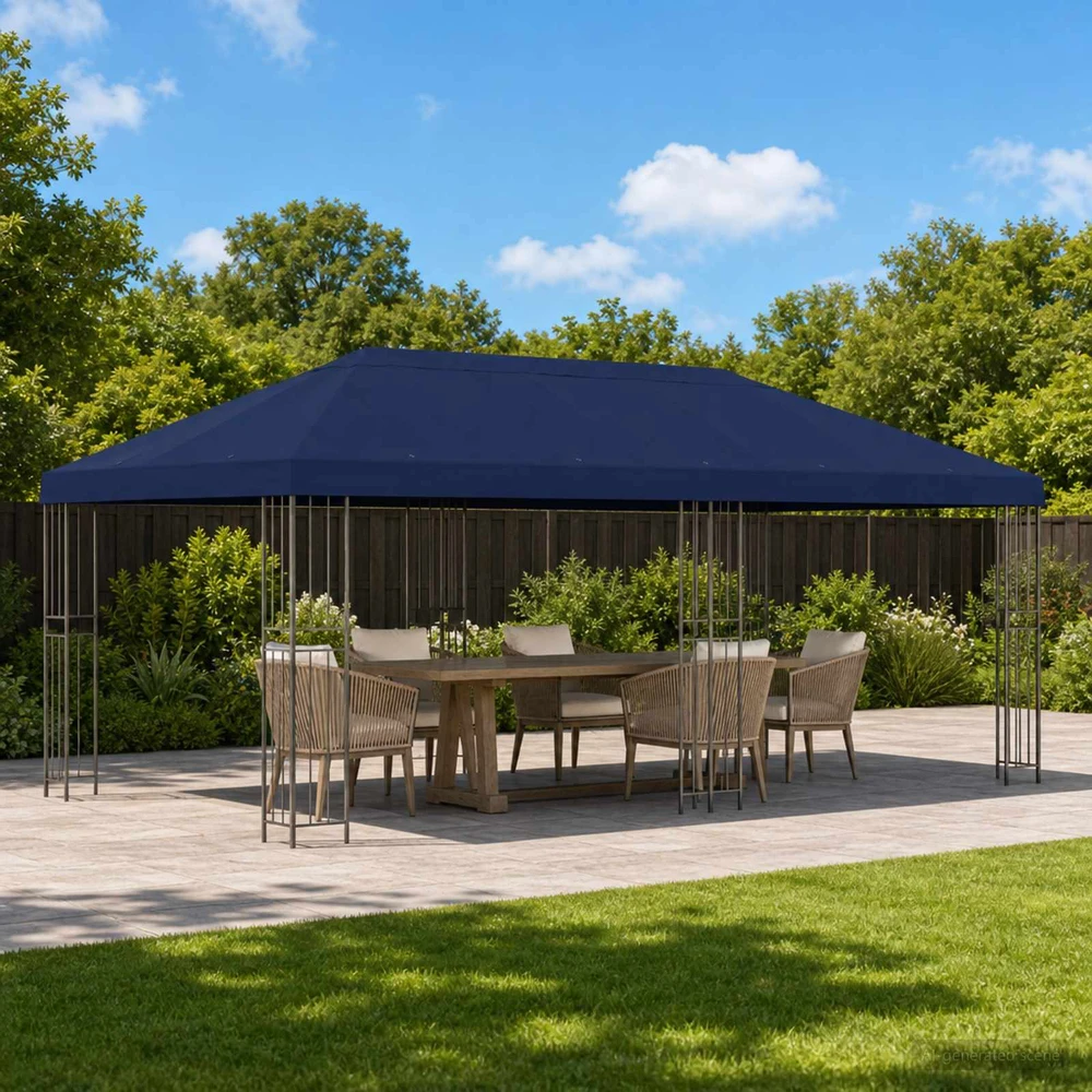 Sodo Paviljonas 6 x 3 m Mėlyna Poliesteris ir plienas 190 gsm