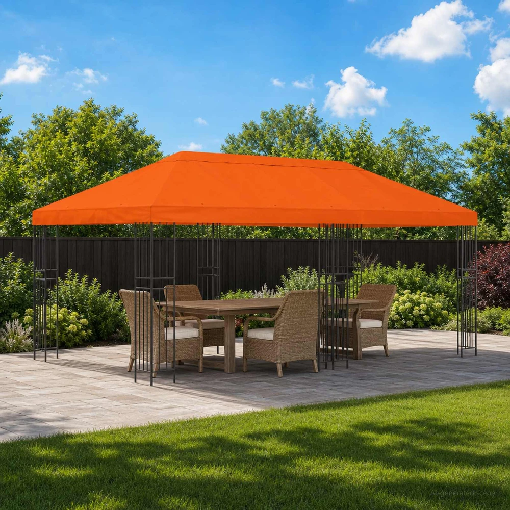 Sodo Paviljonas 6 x 3 m Oranžinė Poliesteris ir plienas 190 gsm