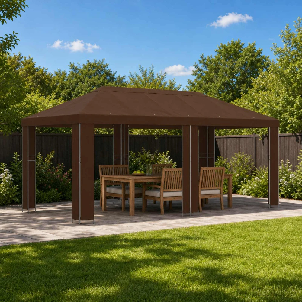 Sodo Paviljonas 6 x 3 m Ruda Poliesteris ir plienas 190 gsm