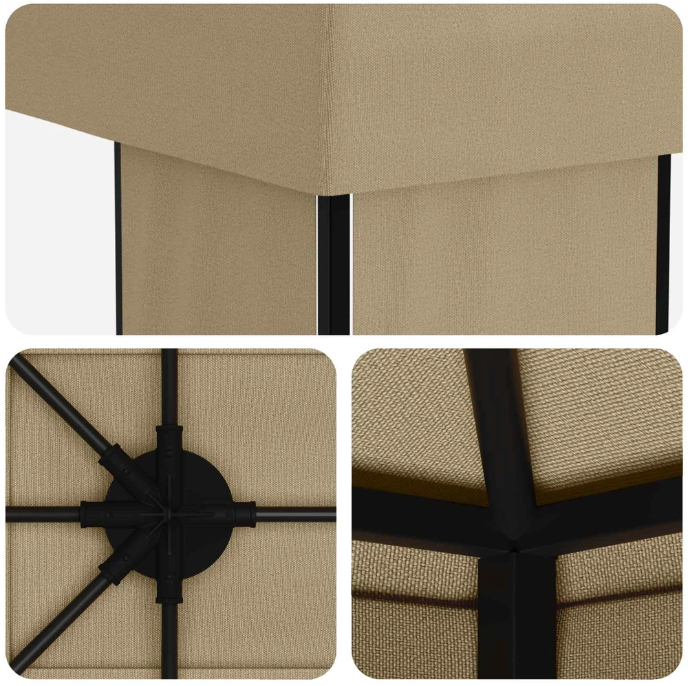 Sodo Paviljonas 6 x 3 m Smėlio Poliesteris ir plienas 190 gsm