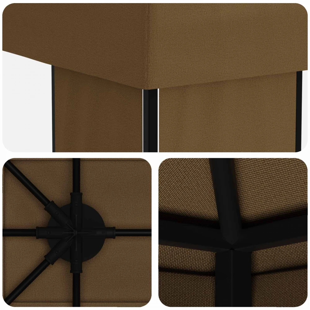 Sodo Paviljonas 6 x 3 m Taupe Poliesteris ir plienas 190 gsm