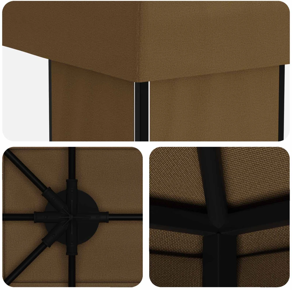 Sodo Paviljonas 6 x 3 m Taupe Poliesteris ir plienas 190 gsm