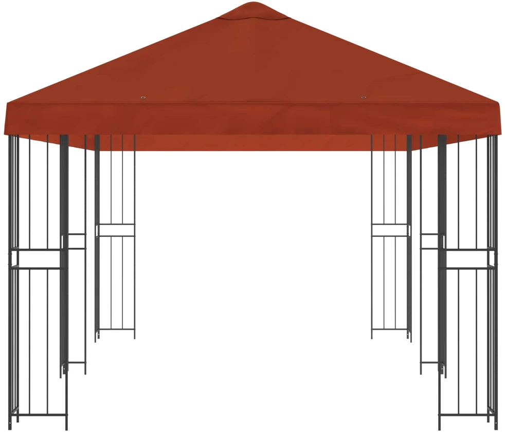 Sodo Paviljonas 6 x 3 m Terakotos Poliesteris ir plienas