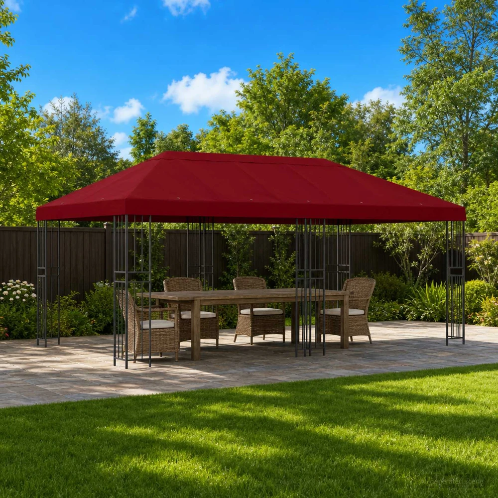 Sodo Paviljonas 6 x 3 m Vyšninė Poliesteris ir plienas 190 gsm