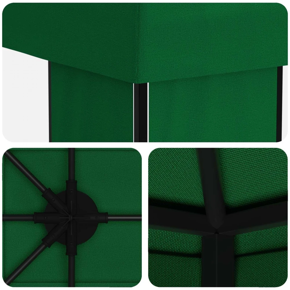 Sodo Paviljonas 6 x 3 m Žalia Poliesteris ir plienas 190 gsm