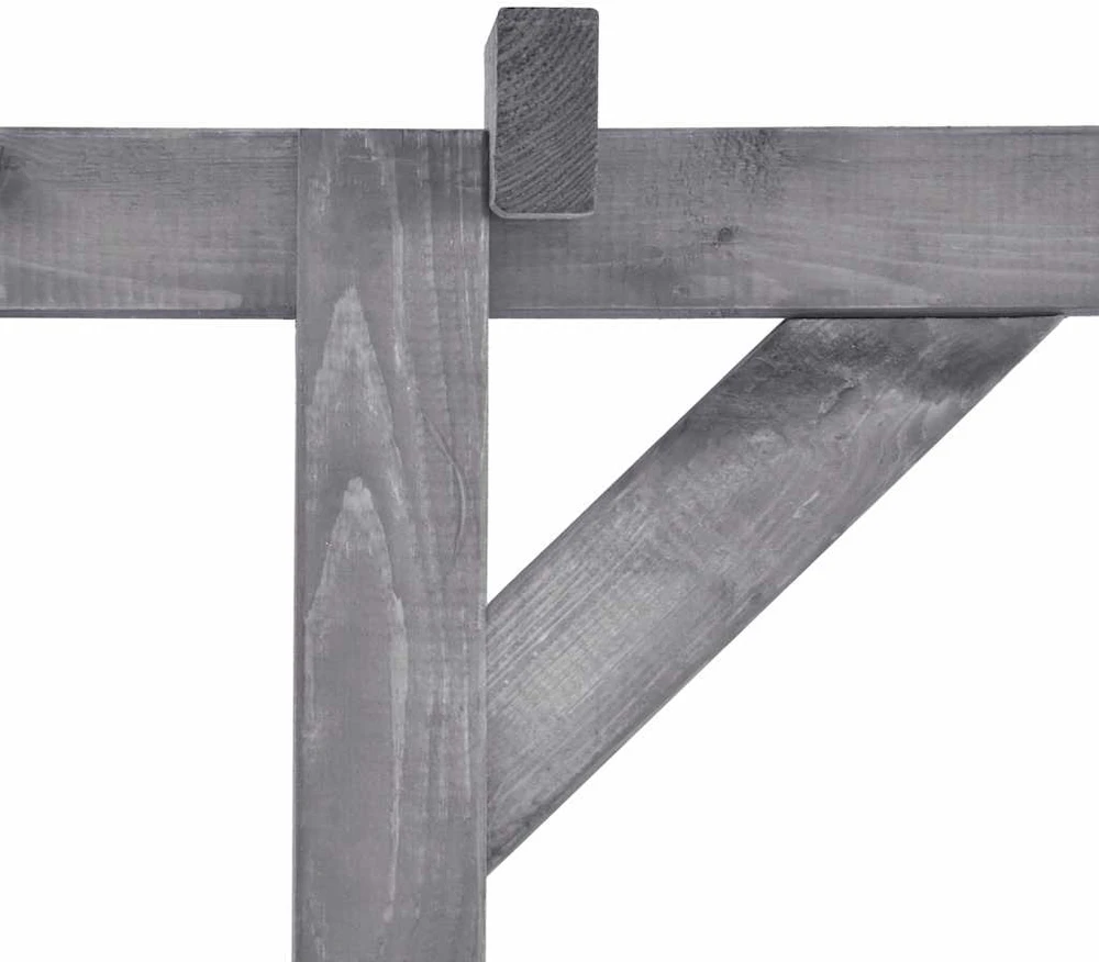 Sodo pergolė, pilkos spalvos, 200x40x205cm, impregnuota pušis