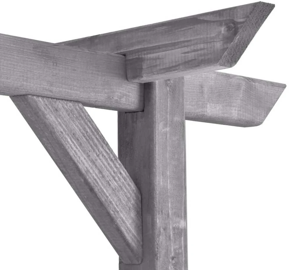 Sodo pergolė, pilkos spalvos, 200x40x205cm, impregnuota pušis