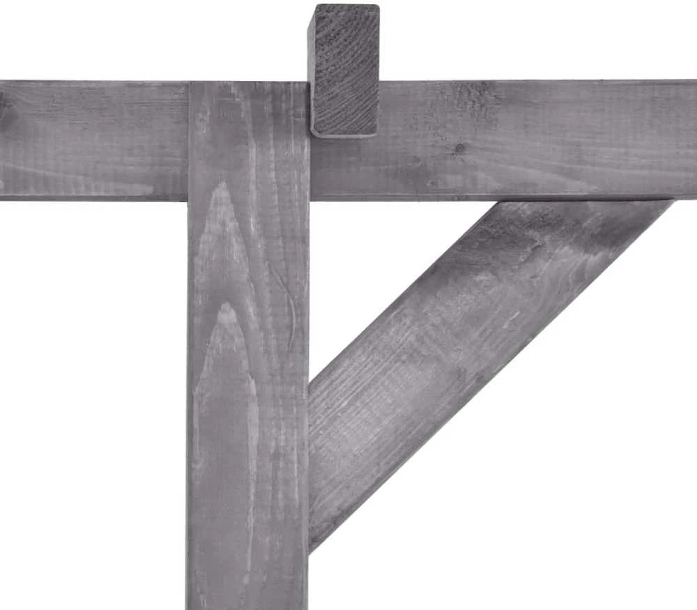 Sodo pergolė, pilkos spalvos, 200x40x205cm, impregnuota pušis