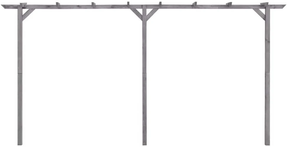 Sodo pergolė, pilkos spalvos, 400x40x205cm, impregnuota pušis