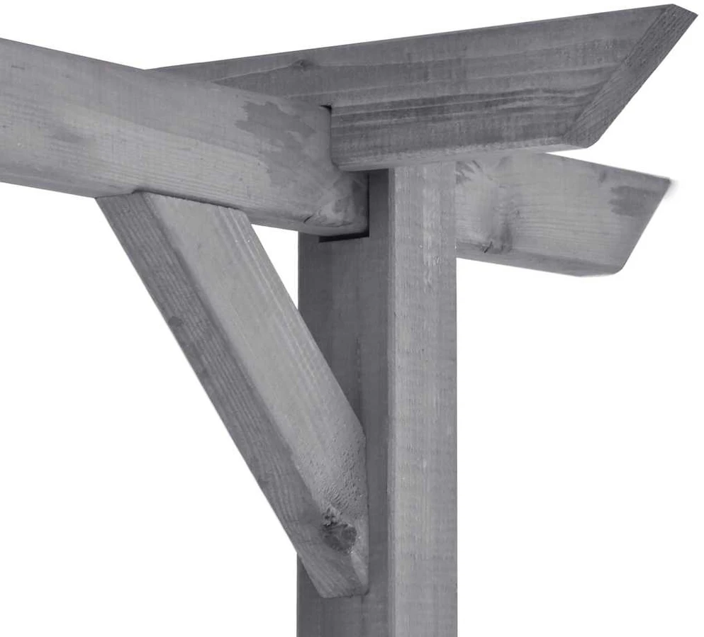Sodo pergolė, pilkos spalvos, 400x40x205cm, impregnuota pušis
